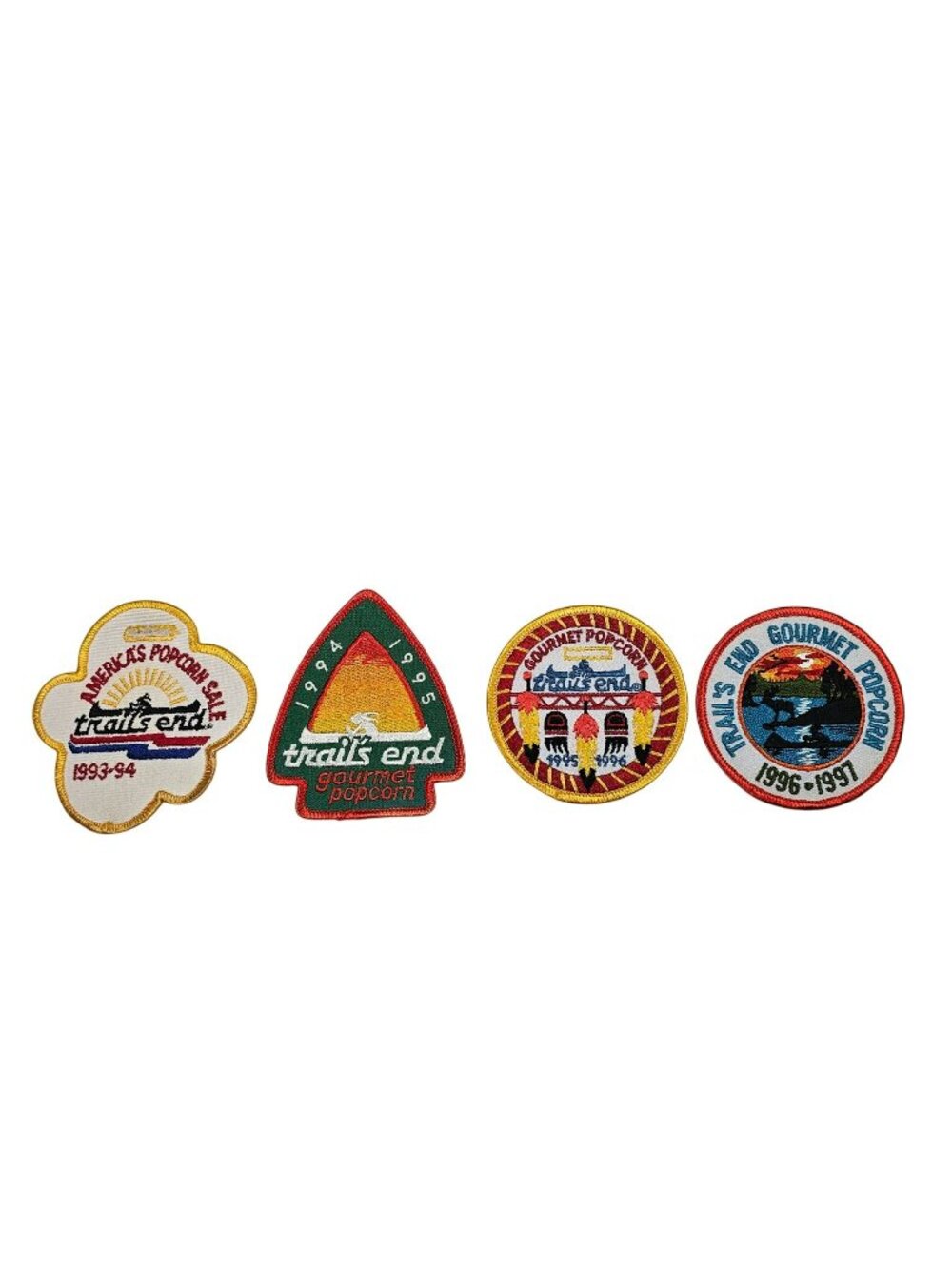 BSA Trails End Popcorn Sale Patch Set 1993-1997 Embroidered Collectible Vintage